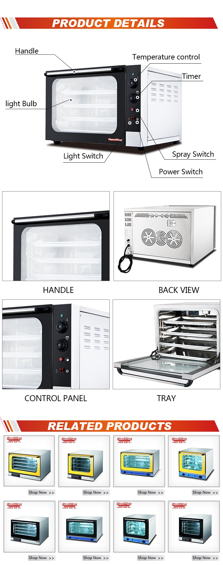 Four à convection de table HEO-3 - Foshan Nanhai Flamemax Catering Equipment Manufacturer 1