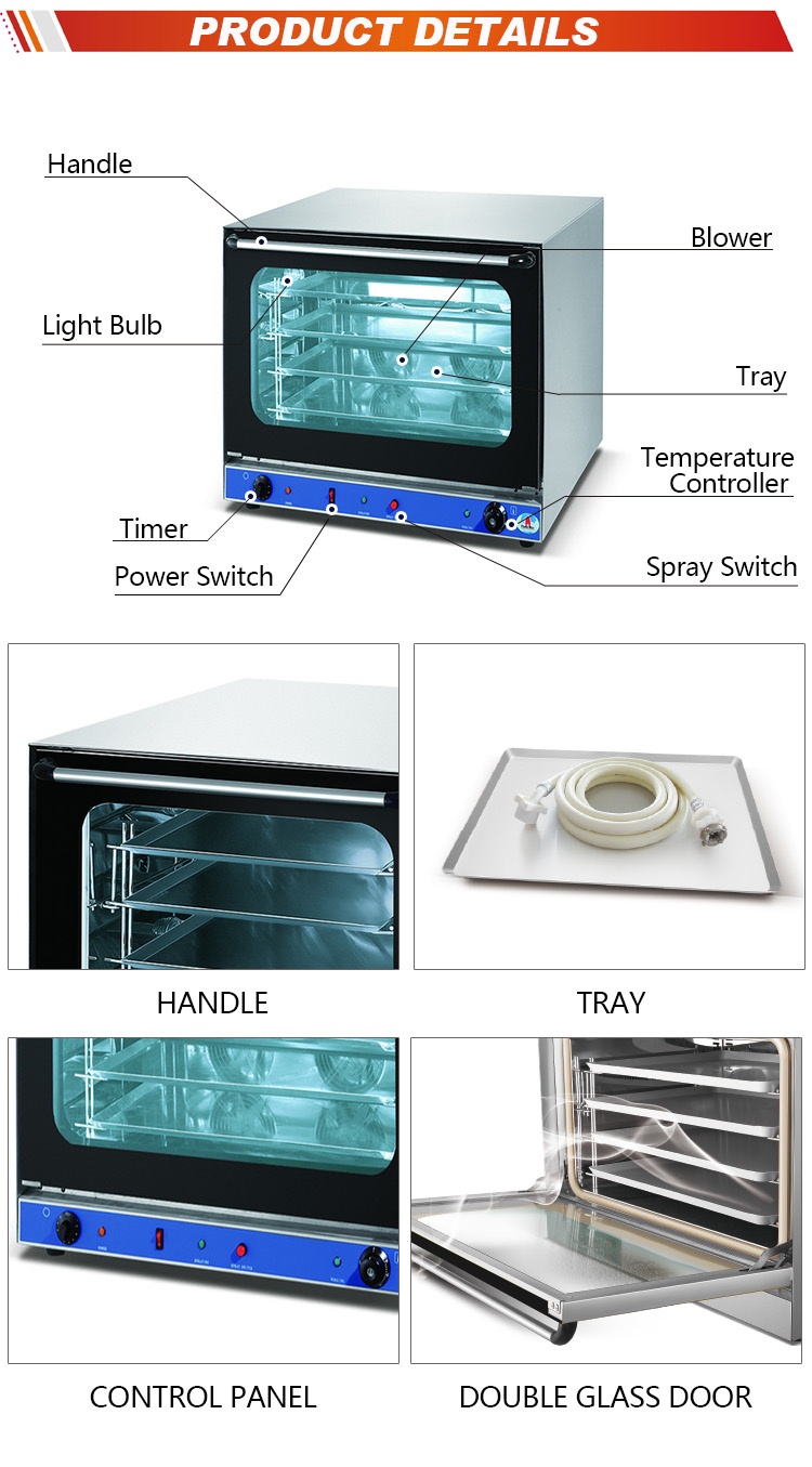 Horno de convección de sobremesa HEO-6M-B - Foshan Nanhai Flamemax Catering Equipment Manufacturer 2