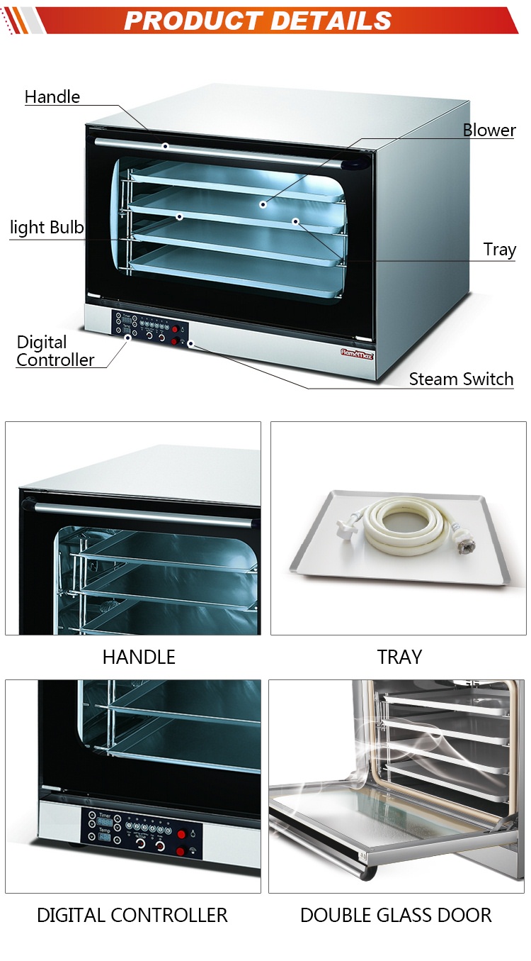 Forno a convezione da tavolo HEO-8D-B - Foshan Nanhai Flamemax Catering Equipment Manufacturer 2