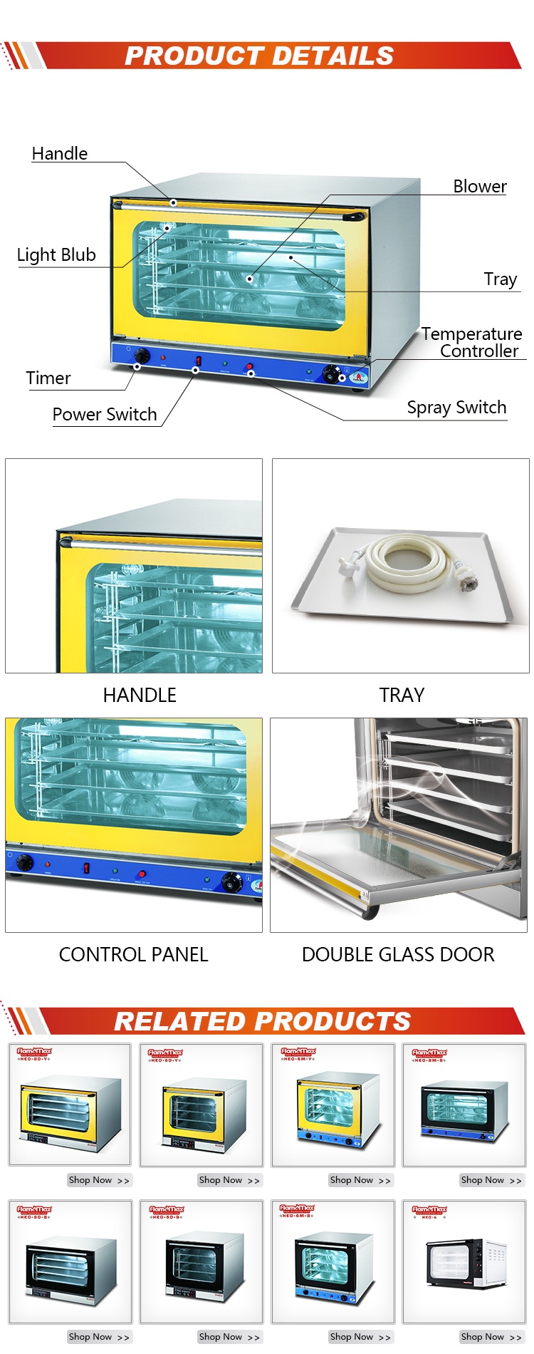 Table Top Convection Oven HEO-8M-Y - Foshan Nanhai Flamemax Catering Equipment Manufacturer 1