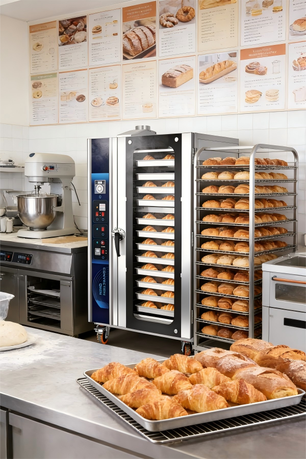 Horno de convección a gas comercial de acero inoxidable