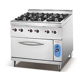 Cocina de 6 quemadores HGR-76G con horno de gas